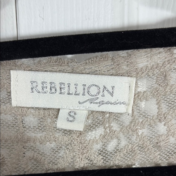 Rebellion Beige Lace Overlay Dress - Picture 3 of 6